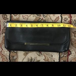 J. Crew black leather clutch